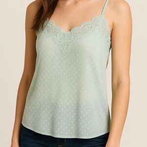 Abercrombie & Fitch Lace Detail Camisole - Light Green